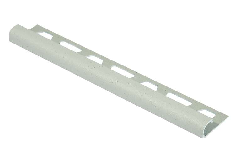 Profilé de finition pour angle sortant et revêtement carrelé SCHLÜTER RONDEC-TSI en aluminium finition structurée ivoire L. 2,5 m x H. 12,5 mm