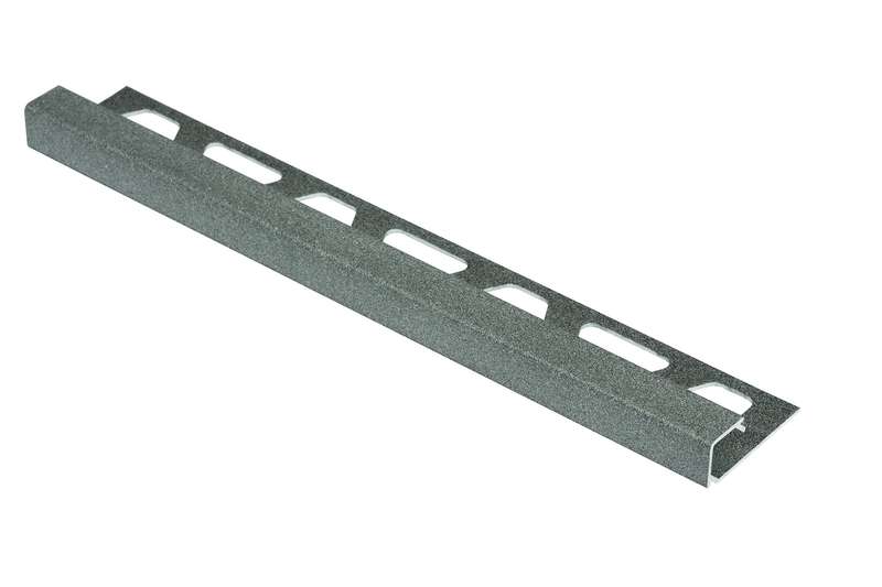 Profilé de finition pour angle sortant de revêtement de sol SCHLÜTER QUADEC-TSSG en aluminium finition structurée gris pierre L. 2,5 m x H. 10 mm