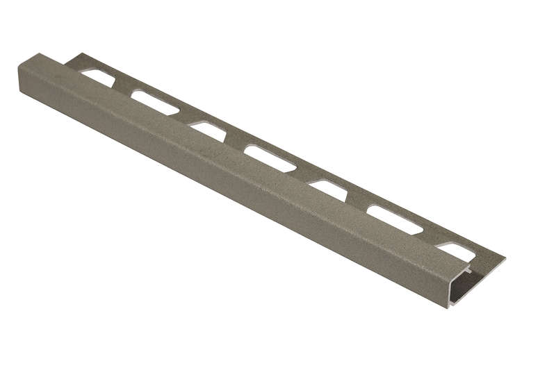 Profilé de finition pour angle sortant de revêtement carrelé SCHLÜTER QUADEC-TSB en aluminium finition structurée gris beige L. 2,5 m x H. 11 mm