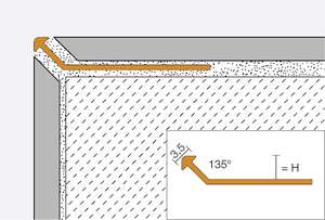 Profilé de finition pour revêtement céramique SCHLÜTER FINEC-AC en aluminium coloré L. 2,5 m x H. 4,5 mm