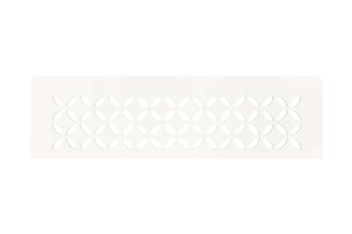 Tablette d'angle rectangulaire SCHLÜTER SHELF-N-S1 D5 - design Floral - en aluminium finition structurée blanc brillant mat pour niche KERDI-BOARD L. 300 x l. 87 mm