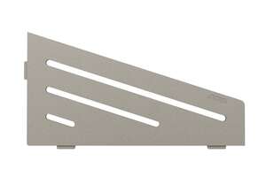 Tablette d'angle rectangulaire SCHLÜTER SHELF-E-S3 D10 - design Wave - en aluminium finition structurée gris pierre L. 295 x l. 154 mm