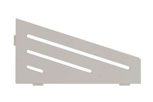 Tablette d'angle rectangulaire SCHLÜTER SHELF-E-S3 D10 - design Wave - en aluminium finition structurée beige gris L. 295 x l. 154 mm
