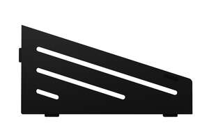 Tablette d'angle rectangulaire SCHLÜTER SHELF-E-S3 D10 - design Wave - en aluminium finition structurée noir graphite mat L. 295 x l. 154 mm