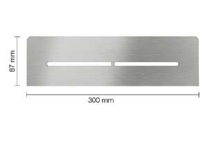 Tablette d'angle rectangulaire SCHLÜTER SHELF-N-S1 D7 - design Pure - en acier inoxydable brossé pour niche KERDI-BOARD L. 300 x l. 87 mm