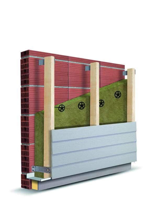 Panneau isolant Ursa FACADE 32R en laine de verre revêtue voile de verre pour l'isolation des façades L. 3500 x l. 600 x Ép. 141 mm - R=3,75 m².K/W
