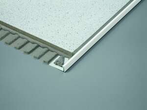 Profilé de finition chant droit pour sols et murs avec rebord visible en aluminium laqué L. 250 cm x H. 8 mm blanc