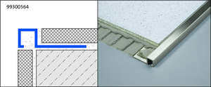 Profilé de finition carré pour murs en aluminium anodisé super brillant L. 250 cm x H. 9 x l. 9 mm argent