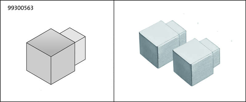 Angle sortant/rentrant pour profilé de finition carré en aluminium anodisé L. 11 x l. 11 x H. 11 mm argent - Lot de 2 pièces