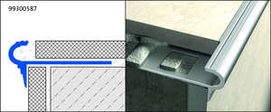 Profilé nez-de-marche pour escaliers carrelés en aluminium FLORENTOSTEP L. 250 cm x H. 9 mm argent