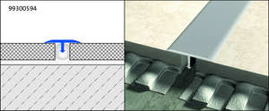 Profilé de séparation pour pose ultérieure en aluminium T-FLOOR L. 2,5 m x l. 14 x H. 7 mm argent