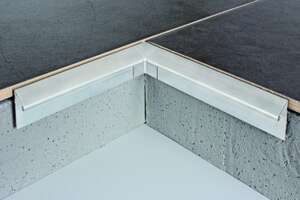 Profilé d'angle pour balcon pour pose en couche mince en aluminium DURABAL BK L. 3 m x l. 60 x H. 9 mm argent