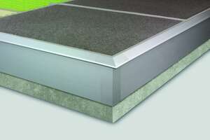 Profilé d'angle pour balcon pour pose en lit fin en aluminium DURABAL BK L. 3 m x l. 60 x H. 11 mm argent