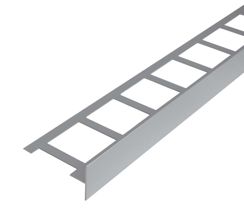 Profilé d'angle pour balcon pour pose avec plots en aluminium DURABAL BO L. 3 m x l. 80 x H. 40 mm argent