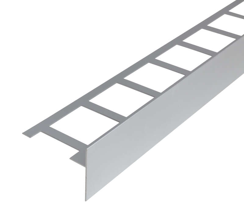 Profilé d'angle pour balcon pour pose avec plots en aluminium DURABAL BO L. 3 m x l. 80 x H. 60 mm argent