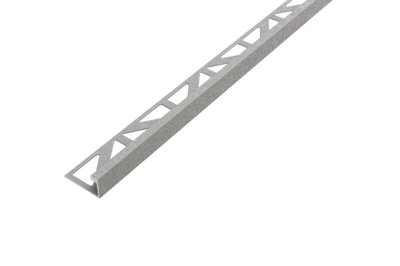 Profilé de finition chant droit pour sols et murs avec aspect texturé en aluminium laqué structuré LEATHER L. 250 cm x H. 12,5 mm Leather Grey