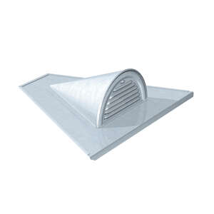 Chatière de ventilation demi-ronde pour ardoise en zinc CLASSIC naturel - l. 530 x P. 490 x H. 150 mm