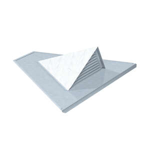 Chatière de ventilation triangulaire pour ardoise en zinc CLASSIC naturel - l. 530 x P. 490 x H. 150 mm