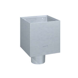 Boîte à eau carrée en zinc pour eaux pluviales CLASSIC naturel - L. 200 x l. 200 mm - Diam. 80 mm - Carton de 4 pièces