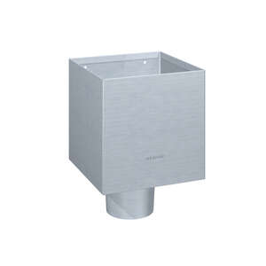 Boîte à eau carrée en zinc pour eaux pluviales CLASSIC naturel - L. 200 x l. 200 mm - Diam. 100 mm - Carton de 4 pièces
