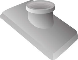 Chapeau rectangle à buse D290 pour ventilation de toiture - teinte naturelle