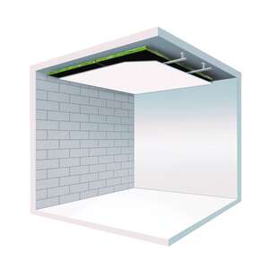 Panneau isolant URSA MRV 40 en laine de verre revêtue voile de verre noir pour l'isolation des plafonds perforés  L. 18000 x l. 1200 x Ép. 30 mm - R=0,75 m².K/W
