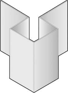 Profil d'angle extérieur symétrique en aluminium C05 - gris - L. 3 m