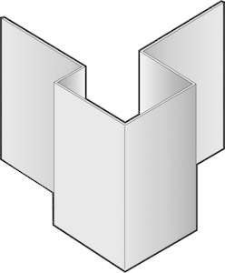 Profil d'angle extérieur asymétrique en aluminium C02 - vanille - L. 3 m