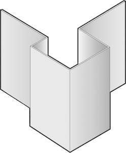 Profil d'angle extérieur asymétrique en aluminium C15 - gris cendre - L. 3 m