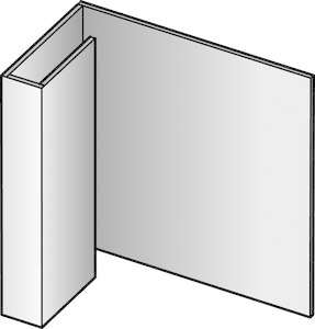 Profil d'arrêt en aluminium laqué C07 - blanc - L. 3000 x l. 45 x Ép. 26 mm