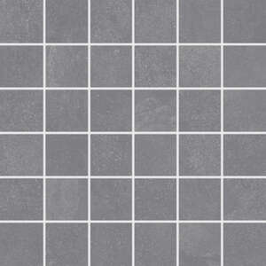 Mosaïque pour sols/murs intérieurs en grès cérame émaillé effet béton DOMINO URBAN Anthracite, carreaux 5x5, plaque L. 30 x l. 30 cm x Ep. 8 mm