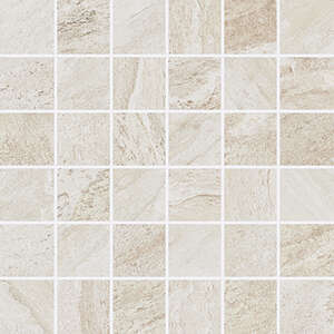 Mosaïque en grès cérame émaillé effet pierre DOMINO GARLAND Pearl, carreaux 5x5, plaque L. 30 x l. 30 cm x Ép. 8 mm