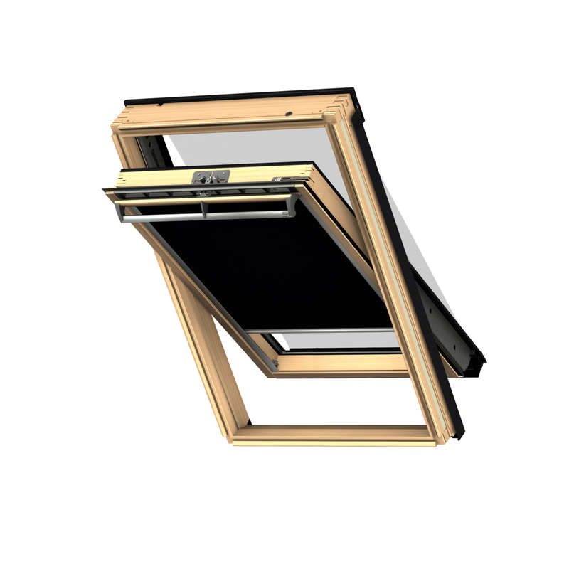 Store plissé DKL manuel noir pour fenêtre de toit CK02 l. 55 x H. 78 cm