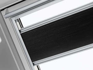 Store plissé manuel FHC noir pour fenêtre de toit MK04 l. 78 x H. 98 cm