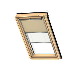 Store duo occultant manuel DFD beige pour fenêtre de toit MK04 l. 78 x H. 98 cm