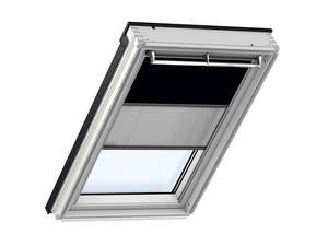 Store duo occultant manuel DFD beige pour fenêtre de toit MK04 l. 78 x H. 98 cm