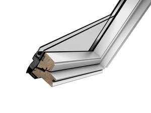 Fenêtre de toit électrique à rotation manuelle INTEGRA GGU UK08 blanche l. 134 x H. 140 cm