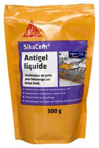 SikaCem Antigel liquide - Dose de 500 g - Jaune pâle