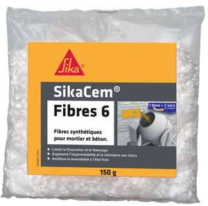 Fibres pour renforcer la résistance à la fissuration du béton SIKACEM FIBRE 6 - Sac de 150 g
