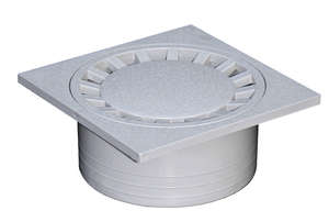 Siphon de cour anti-choc sortie verticale en PVC gris - 20x20 cm - Diam. 63/75/90 mm