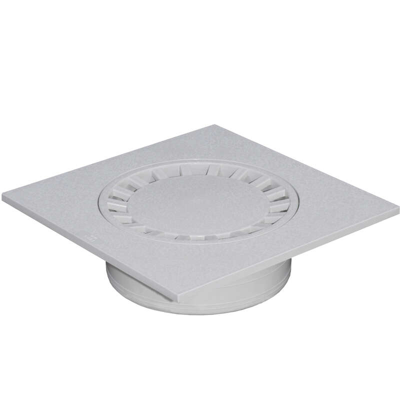 Siphon de cour anti-choc sortie verticale en PVC gris - 30x30 cm - Diam. 100/200 mm