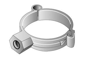 Collier de fixation de gouttière à clips en PVC gris - Diam. 40 mm