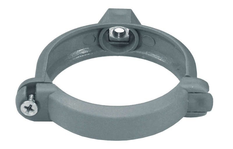 Collier de fixation de gouttière à bride en PVC - Diam. 63 mm
