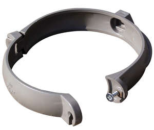 Collier de fixation de gouttière à bride en PVC gris - Diam. 80 mm