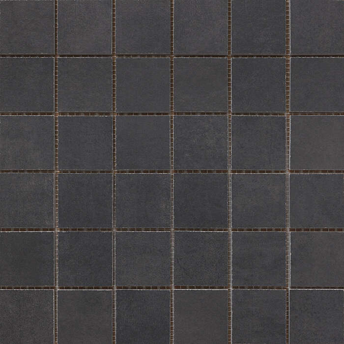 Mosaïque en grès cérame effet béton SINTESI FLOW TECH Black - carreaux 5x5 cm - Plaque L. 30 x l. 30 cm x Ép. 8,2 mm