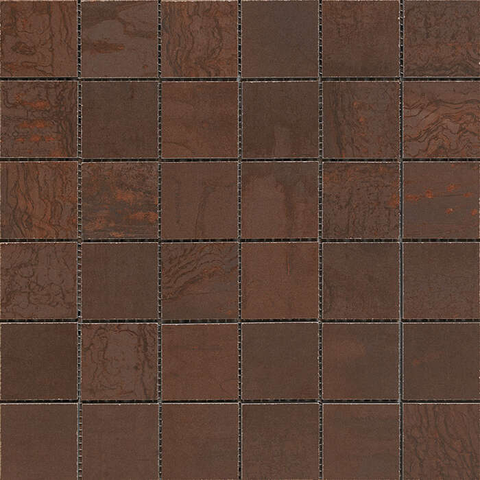 Mosaïque en grés cérame effet métal SINTESI MET ARCH Copper - carreaux de 5x 5 cm - Plaque L. 30 x l. 30 cm x Ép. 8,2 mm