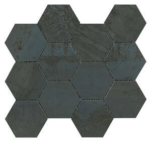 Mosaïque hexagone en grès cérame effet métal SINTESI MET ARCH Oxide L. 34 x l. 30 cm x Ép. 8,2 mm