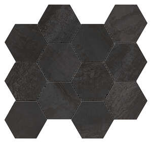 Mosaïque hexagone en grés cérame effet métal SINTESI MET ARCH Dark L. 34 x l. 30 cm x Ép. 8,2 mm