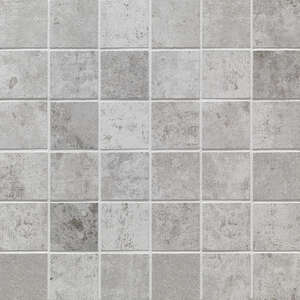 Mosaïque en grès cérame effet ciment SINTESI PAINT White - carreaux de 5x5 cm - Plaque L. 30 x l. 30 cm x Ép. 9 mm