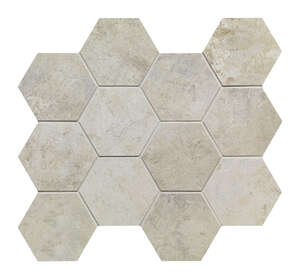 Mosaïque hexagone en grés cérame effet ciment SINTESI PAINT Beige L. 34 x l. 30 cm x Ép. 9 mm